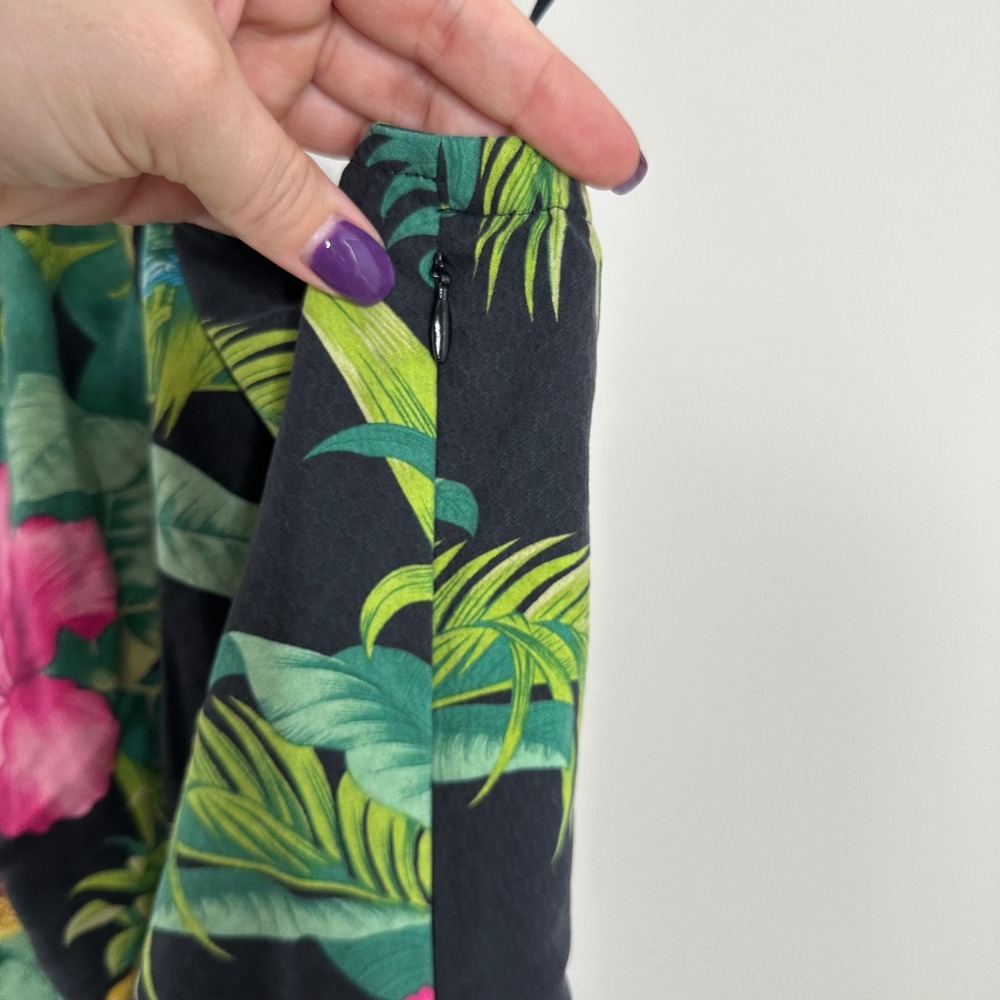 Tommy Bahama Women's Silk Halter Dress Tropical Parrot Pineapple Print 4 - Picture 4 of 8